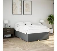 vidaXL Giroletto senza Materasso Grigio Scuro 160x200 cm Tessuto, rete letto, giroletto con piattaforma, giroletto imbottito, mobili camera da letto