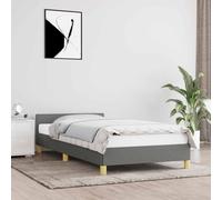 vidaXL Giroletto senza Materasso Grigio Scuro 90x190 cm Tessuto