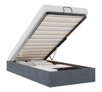 vidaXL Giroletto Senza Materasso Grigio Scuro 90x190 cm Velluto, giroletto con Contenitore, Imbottito, Singolo Pouf, Pouf giroletto, sottoletto, Pouf