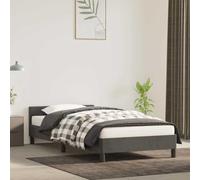 vidaXL Giroletto Senza Materasso Grigio Scuro 90x200 cm Velluto
