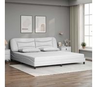 vidaXL Giroletto senza Materasso Hvar Bianco 200x200 cm in Similpelle