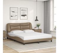 vidaXL Giroletto senza Materasso Hvar Cappuccino 160x200 cm in Similpelle