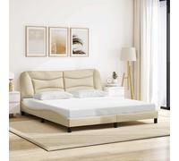vidaXL Giroletto senza Materasso Hvar Crema 180x200 cm in Tessuto