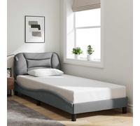 vidaXL Giroletto senza Materasso Hvar Grigio Chiaro 90x190 cm Tessuto