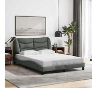 vidaXL Giroletto senza Materasso Hvar Grigio Scuro 140x200 cm Tessuto