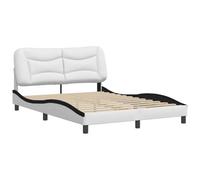 vidaXL Giroletto con Testiera Nero e Bianco 120x200 cm in Similpelle