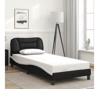 vidaXL Giroletto senza Materasso Hvar Nero e Bianco 90x190 cm in Similpelle
