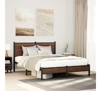 vidaXL Giroletto senza Materasso in Metallo Rovere Marrone 140x190 cm