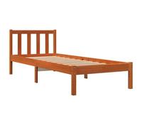 vidaXL Giroletto Senza Materasso Marrone Cera 100x200 cm Legno di Pino