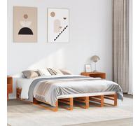 vidaXL Giroletto senza Materasso Marrone Cera 140x200cm Massello Pino