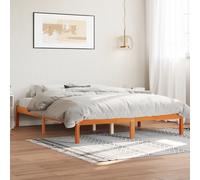 vidaXL Giroletto senza Materasso Marrone Cera 150x200 cm Legno di Pino