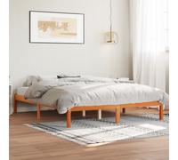 vidaXL Giroletto senza Materasso Marrone Cera 160x200 cm Legno di Pino