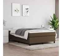 VIDAXL - Giroletto a Molle Marrone Scuro 140x190 cm in Tessuto - SPEDIZIONE GRATUITA