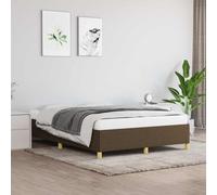 vidaXL Giroletto senza Materasso Marrone Scuro 140x190 cm Tessuto