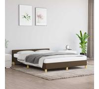 vidaXL Giroletto senza Materasso Marrone Scuro 140x190 cm Tessuto