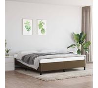 vidaXL Giroletto senza Materasso Marrone Scuro 160x200 cm Tessuto