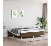 vidaXL Giroletto senza Materasso Marrone Scuro 160x200 cm Tessuto