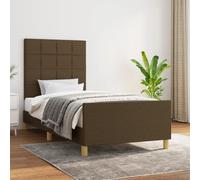 vidaXL Giroletto Senza Materasso Marrone Scuro 80x200 cm Tessuto