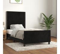 vidaXL Giroletto senza Materasso Nero 100x200 cm in Velluto