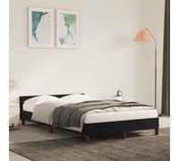 vidaXL Giroletto senza Materasso Nero 120x190 cm Velluto