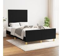 vidaXL Giroletto con Testiera Nero 120x200 cm in Tessuto