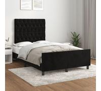 vidaXL Giroletto senza Materasso Nero 120x200 cm Velluto