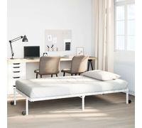 vidaXL Giroletto Senza Materasso Pieghevole Bianco 100x190 cm Acciaio, Struttura Letto in Metallo, Struttura Letto Pieghevole, Base Letto