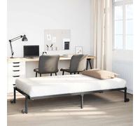vidaXL Giroletto Senza Materasso Pieghevole Nero 100x190 cm in Acciaio, Struttura Letto in Metallo, Struttura Letto Pieghevole, Base Letto