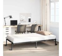 vidaXL Giroletto Senza Materasso Pieghevole Nero 100x190 cm in Acciaio, Struttura Letto in Metallo, Struttura Letto Pieghevole, Base Letto