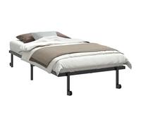 vidaXL Giroletto Senza Materasso Pieghevole Nero 100x190 cm in Acciaio, Struttura Letto in Metallo, Struttura Letto Pieghevole, Base Letto