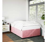 vidaXL Giroletto Senza Materasso Rosa 120x190 cm Velluto