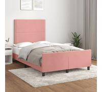 vidaXL Giroletto senza Materasso Rosa 120x190 cm Velluto