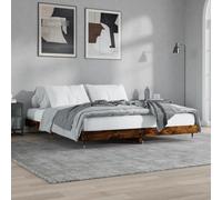 vidaXL Giroletto senza Materasso Rovere Fumo 120x200 cm in Truciolato