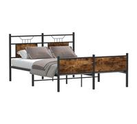vidaXL Giroletto senza Materasso Rovere Fumo 140x200 cm in Truciolato