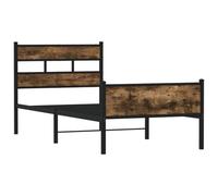 vidaXL Giroletto Senza Materasso Rovere Fumo 80x200 cm in Truciolato, Letto Singolo, arredo Camera da Letto, Telaio Letto, Mobile per Camera da Letto
