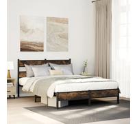 vidaXL Giroletto Senza Materasso Rovere Fumo 90x200 cm in Truciolato, Letto Singolo, arredo Camera da Letto, Telaio Letto, Mobile per Camera da Letto
