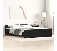 vidaXL Giroletto Senza Materasso Rovere Nero 160x200 cm Truciolato