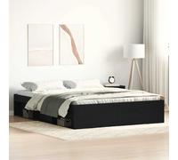 vidaXL Giroletto senza Materasso Rovere Nero 160x200 cm Truciolato