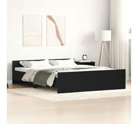 vidaXL Giroletto Senza Materasso Rovere Nero 160x200 cm Truciolato