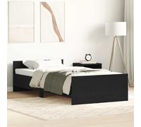 vidaXL Giroletto Senza Materasso Rovere Nero 90x190cm in Truciolato, mobili per Camera da Letto, Base del Letto, Letto Singolo, Letto, Rete del Letto