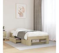 vidaXL Giroletto Senza Materasso Rovere Sonoma 100x200cm in Truciolato