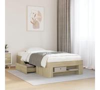 vidaXL Giroletto Senza Materasso Rovere Sonoma 100x200cm in Truciolato