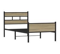 vidaXL Giroletto Senza Materasso Rovere Sonoma 90x190 cm in Truciolato, Letto Singolo Classico con Testata, Arredo Camera da Letto