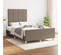 vidaXL Giroletto senza Materasso Tortora 120x190 cm Tessuto