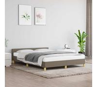 VIDAXL - Giroletto Con Testiera Tortora 140x190 Cm In Tessuto - SPEDIZIONE GRATUITA