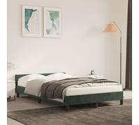 vidaXL Giroletto senza Materasso Verde Scuro 120x190 cm Velluto