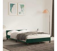 vidaXL Giroletto Senza Materasso Verde Scuro 120x190 cm Velluto