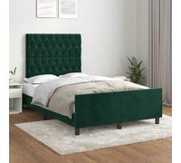vidaXL Giroletto senza Materasso Verde Scuro 120x190 cm Velluto