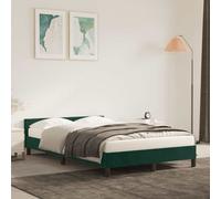 vidaXL Giroletto senza Materasso Verde Scuro 120x200 cm in Velluto