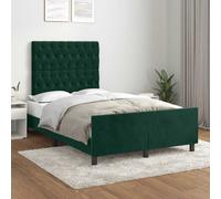 vidaXL Giroletto senza Materasso Verde Scuro 120x200 cm in Velluto